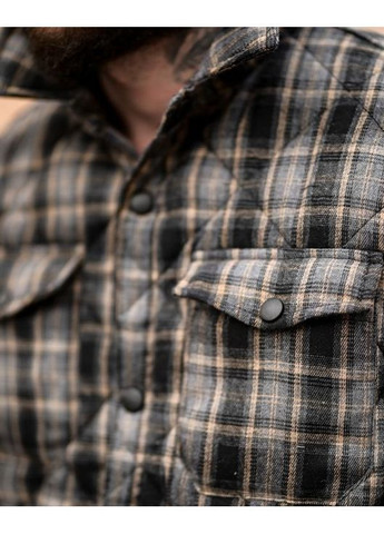 Сіра демісезонна чоловіча демісезонна куртка в клітинку сіра No Brand