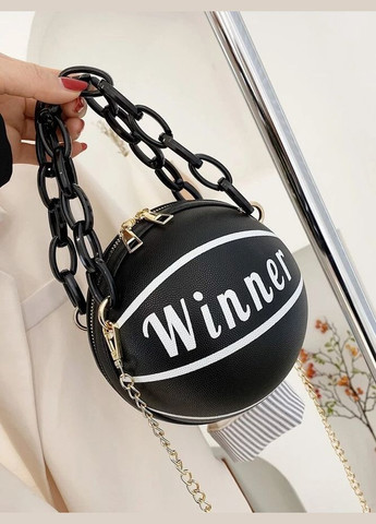Женская круглая сумка WINNER мяч на цепочке черная No Brand (290704813)