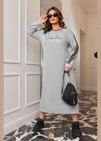 Сіра жіноча сукня у спортивному стилі колір сірий р.46/48 450941 New Trend
