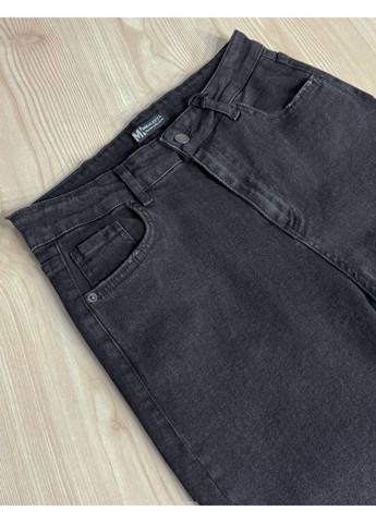 Джинси жіночі Mikaletta 13129 МОМ банани батал великі розміри чорні No Brand - (358786694)