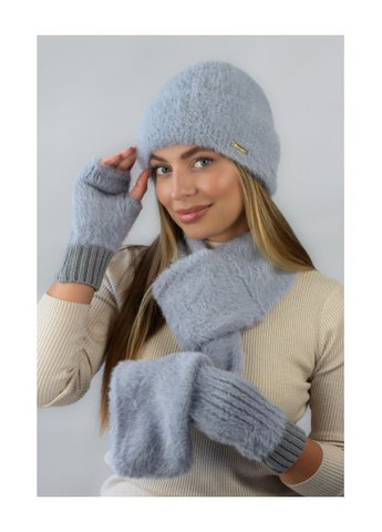 Жіночий комплект «Аурелія». Шапка, шарф, мітенки Braxton (370279157)