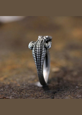 Милое женское кольцо с Крокодилом кольцо серебристый крокодил р. регулируемый Fashion Jewelry (285110852)