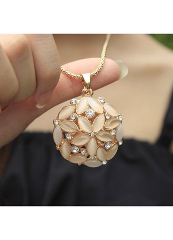 Женская подвеска-кулон с цепочкой Объемный Цветок «Flora» (золотистый) China (366875182)