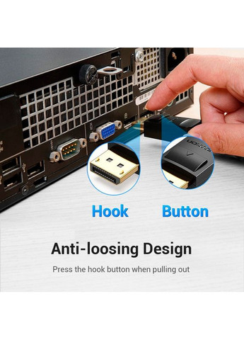 Кабель DP to DVI Cable 2M Black () () Vention HAFBH (372681034)