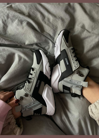 Серые зимние кроссовки зимние мужские nike huarache x acronym winter mid gray termo | найк хуарачи х акронум высокие серые термо No Brand