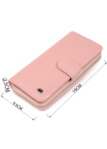Вертикальный вместительный кошелек из кожи женский 19303 Розовый st leather (401901457)