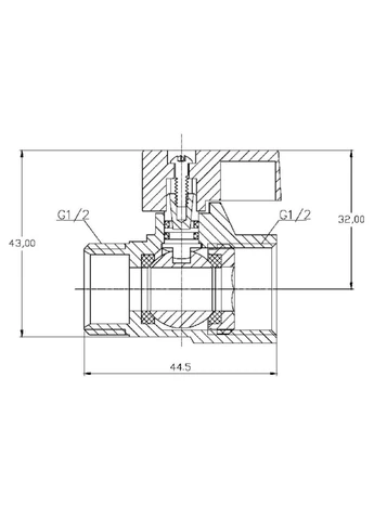 Кран шаровый мини Forte 1/2" ВН прямой, полусгон SF266W15 Thermo Alliance SD00025315 (385680155)