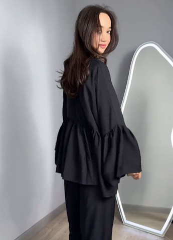 Изысканный легкий летний костюм двойка: накидка болеро + штаны палаццо Tik-Tak (347234524)