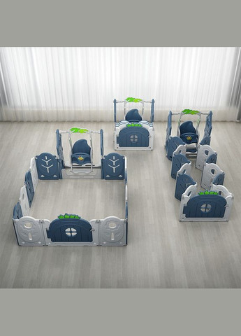 Пластиковий манеж для дітей (вбудоване баскетбольне кільце) — ігрове для малюків 165х205х62 Білий 4M (346489156)