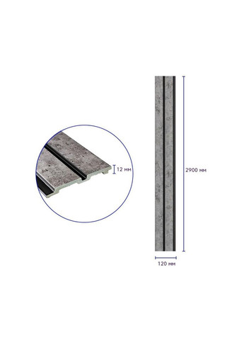 Декоративна PS рейка 2900*120*12мм D (3DPanda-1752) Sticker Wall (323155158)