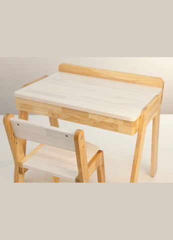 Дитячий столик з шухлядою та стільчик для дітей 2-7 років Білий під масло-воском Tatoy (292303175)