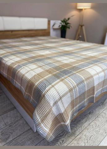 Плед Хлопок 180х220 Двуспальное Коричневый (П4КAksu-001-01) No Brand (308755369)