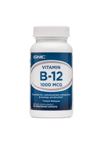 Вітаміни та мінерали Vitamin B12 1000 mcg, 90 каплет GNC (293417528)