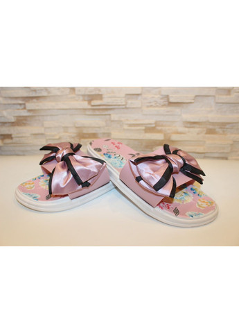 Розовые шлепанцы женские летние розовые No Brand без декора, с бантом