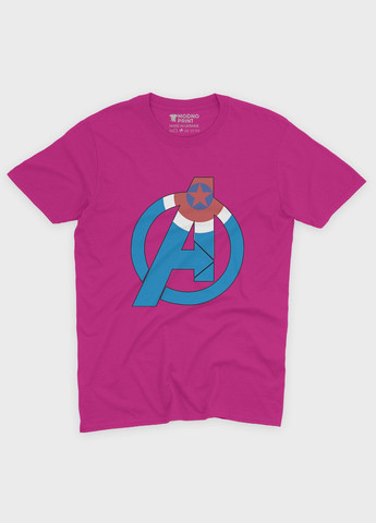 Розовая демисезонная футболка для мальчика с принтом супергероя - капитан америка (ts001-1-fuxj-006-022-012-b) Modno