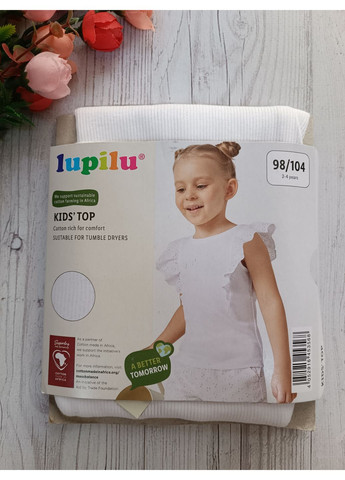 Біла літня футболка для дівчинки Lupilu