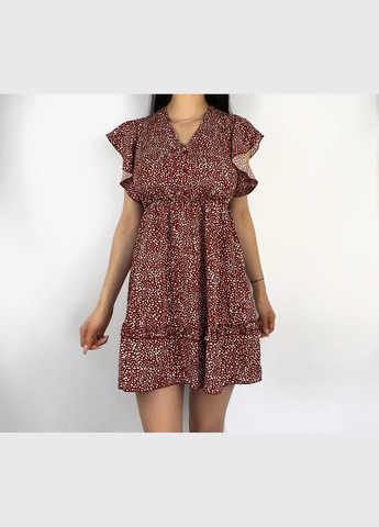 Комбінована сукня червона у білий горошок btg-0018 SHEIN