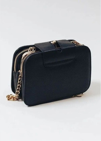 Жіноча класична сумка крос-боді 10214 на цепочці на три відділи чорна No Brand (285818827)
