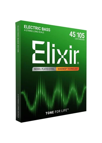 Струни 14077 Nanoweb Bass 45-105 Medium Elixir (381946313)