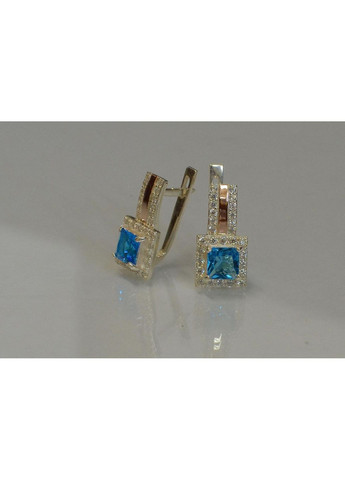 Срібні сережки з напайками із золота Silver Style (366813558)