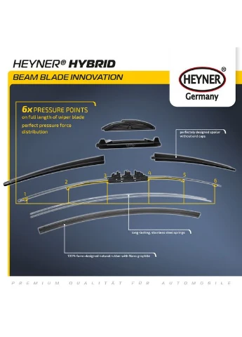 Комплект дворников HYBRID 2460 + 2050 HEYNER (379708485)