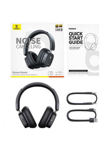 Навушники Bowie 30 Max Bluetooth 45dB шумозаглушення Hi-Res LDAC Over Ear 3D аудіо Бездротові Чорні Baseus (341325119)