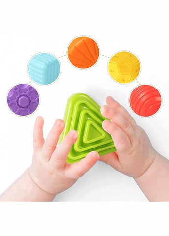 Розвиваючий тактильний куб-сортер з резиночками HE0211 з набором кульок Huanger (327797473)