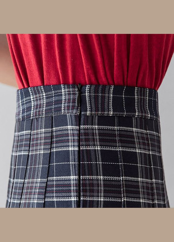 Спідниця картата з шортами шкільна висока посадка синя 6633 104-128 (XS) No Brand (351476358)