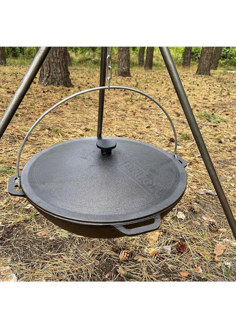 Казан чавунний азіатський 12 л з кришкою та триногою Brizoll (370617515)