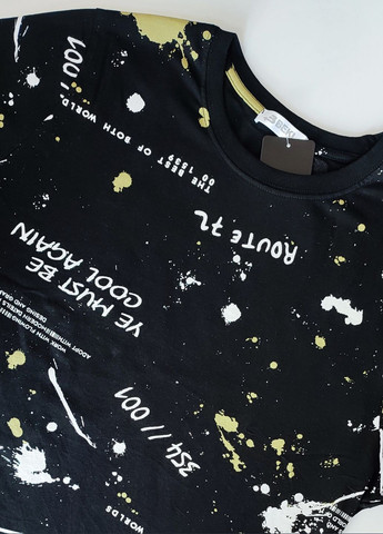 Чорна футболка чоловіча бавовняна узбекистан (008) з коротким рукавом BEKI