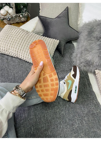 КРОССОВКИ ЖЕНСКИЕ NIKE AIR MAX 1 CREPE HEMP НАЙК АИР МАКС No Brand бежевые демисезоны (368887632)