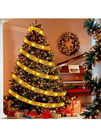 Гирлянда лента светодиодная новогодняя комнатная на елку с работой от батареек 5 м 50 лампочек (482046-Prob) Теплая белая Unbranded (369807276)