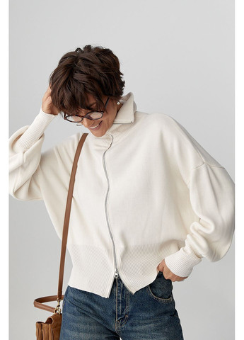 Молочный демисезонный кардиган Lurex