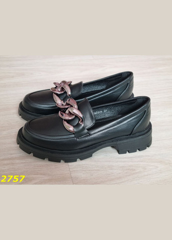 No Brand Туфли лоферы на высокой тракторной подошве с цепью черный з, — (322650767)