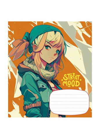 Зошит 24 аркуші клітинка " "/ Manga style Школярик (342416561)