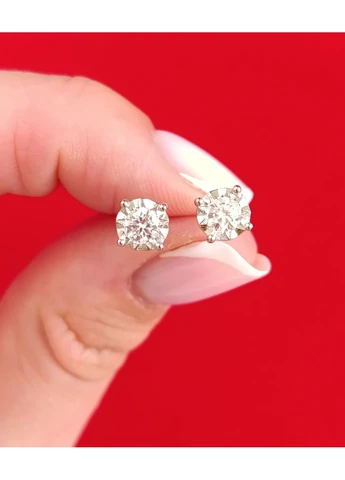 Срібні сережки-пусети з муасанітом 2-0,6 ct 4 мм, Сертифікат (Арт.685633614) No Brand Сережки (396519463)
