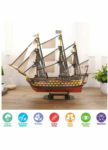 3D Пазл HMS Victory, 189 елементів CubicFun T4019h (336492412)