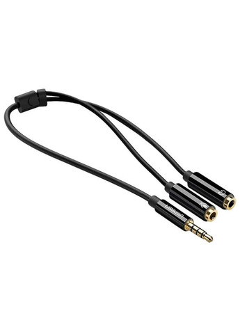 Аудіокабель AV141 3.5mm Male to 2 Female Audio Cable ABS Case Black Ugreen (390505698)