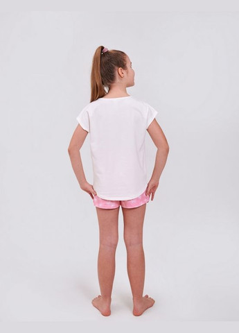 Молочная пижама (футболка + шорты) молочный Smil