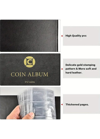 Альбом для коллекционирования монет 312 карманов No Brand (364273189)