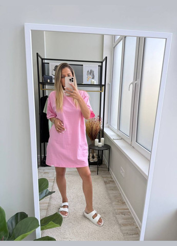 Рожева пляжна жіноча пляжна сукня Гермес однотонна