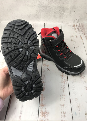 Черевики зимові дитячі на хлопчика Чорно-червоний (1038) Apawwa (347236285)
