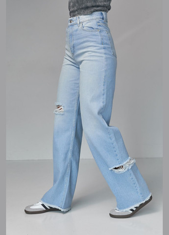 Женские джинсы с рваными элементами Lurex - (280900149)