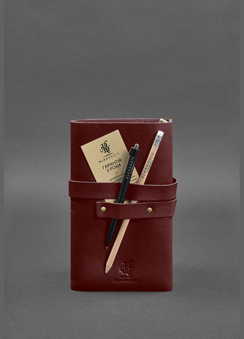 Шкіряний блокнот (Софт-бук) 1.0 бордовий (A-026383) BlankNote (328961613)
