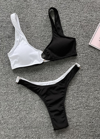 Чорний літній роздільний купальник kiss роздільний FS