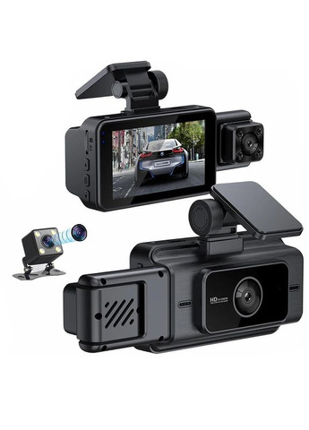 Автомобильный видеорегистратор SV3 Full HD 1080P на 3 камеры с камерой заднего вида 2шт Lesko (349729724)