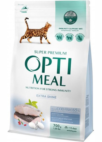 Сухой корм для котов со вкусом треска 700 г 4820215364447 Optimeal (267147596)