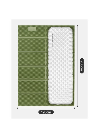Килимок подвійний складаний IXPE CNK2450WS044 алюмінієва плівка (200x120х1.8 см) Зелений Naturehike (366447443)