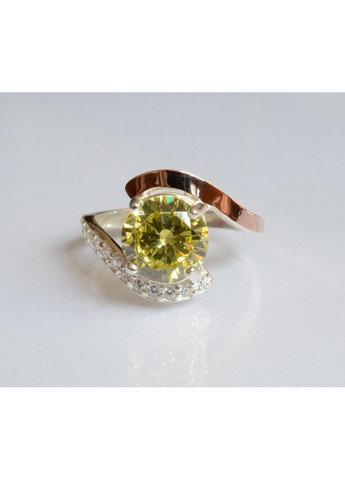 Срібна каблучка з золотими вставками Silver Style (367113211)