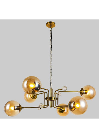 Підвісна бронзова люстра з кавовими плафонами на 6 ламп (909-XL3057-6 AB+BR) No Brand (370070648)